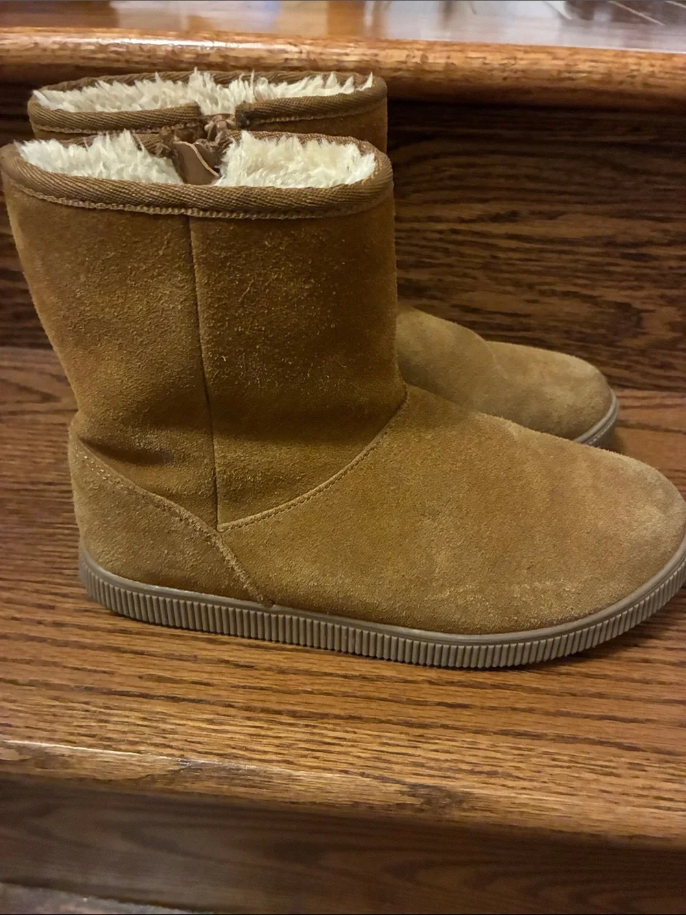 Cat & Jack Girls Brown Suede-Look Faux Fur Boots